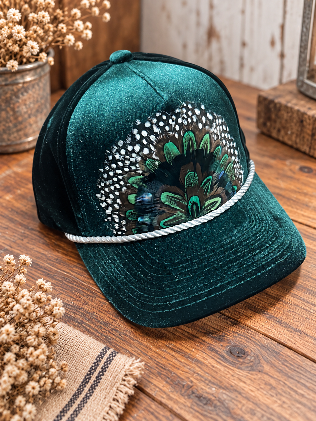 Velvy Forest Feather Trucker