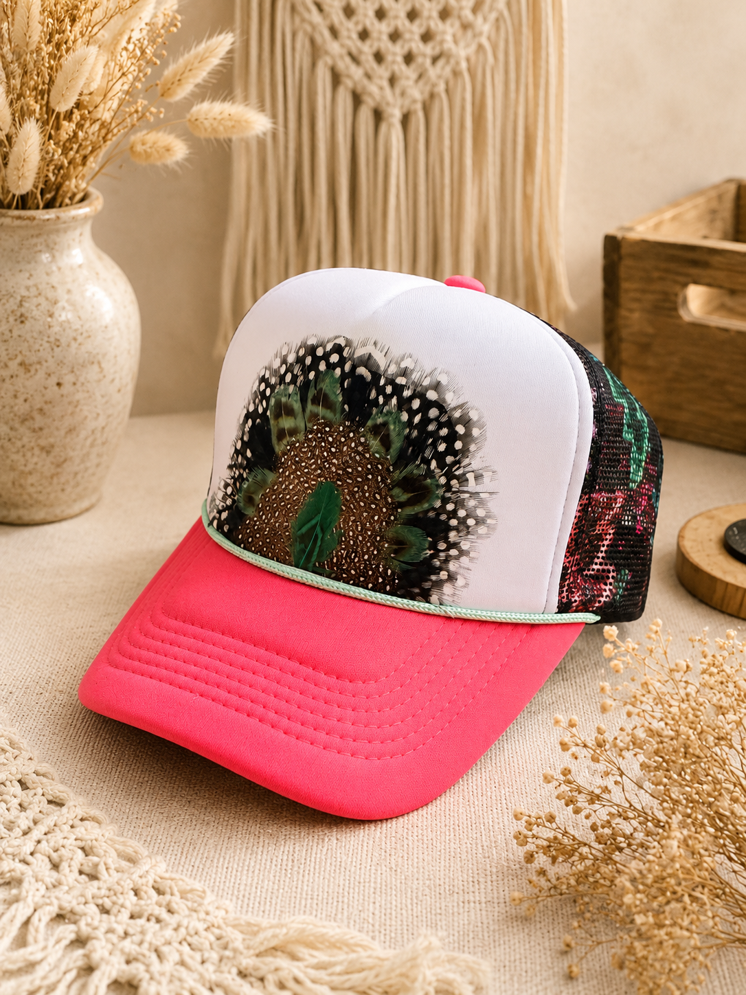 Neon Boltz Feather Trucker