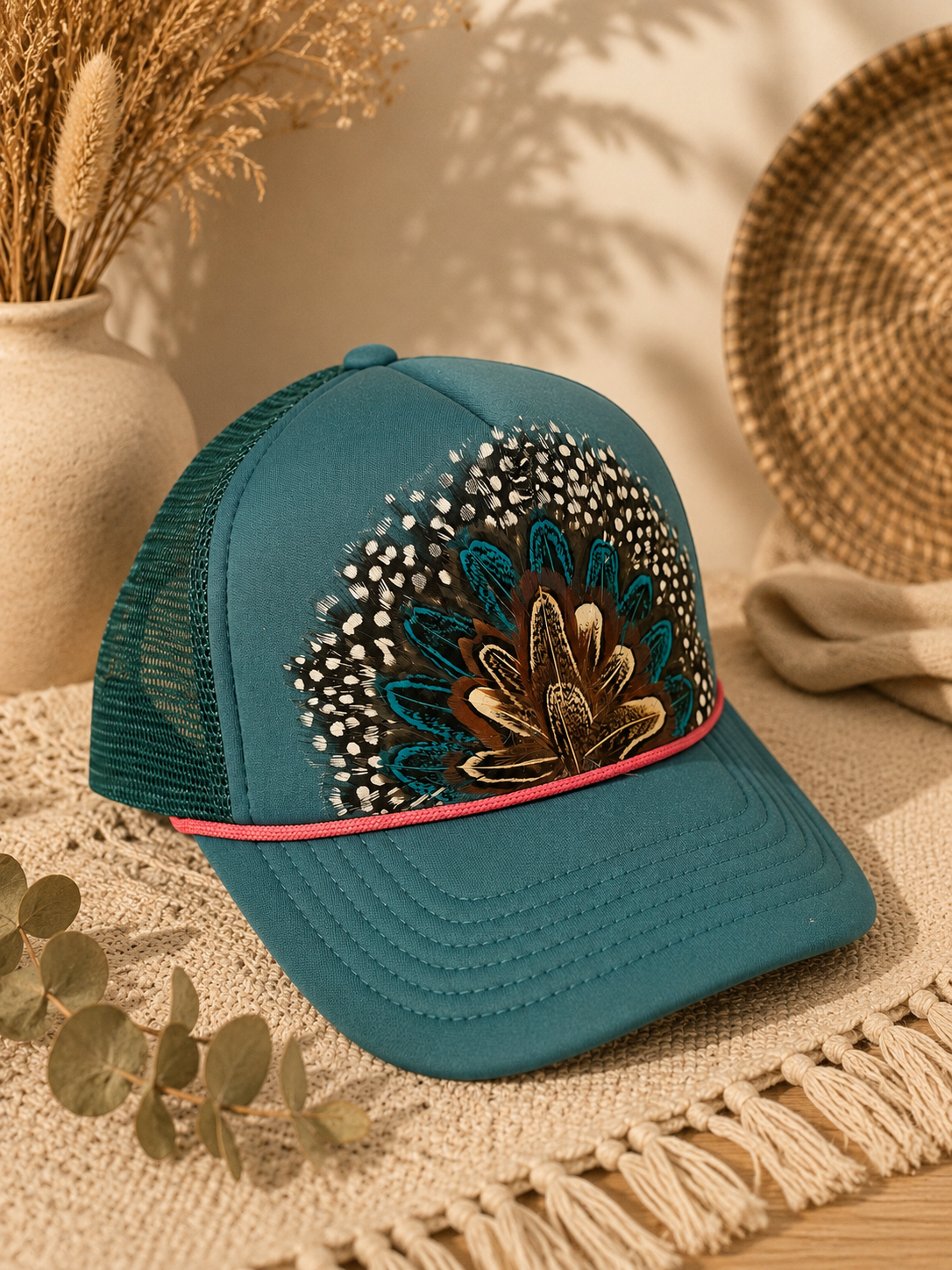 Addy Feather Trucker (Ships by July 1st)