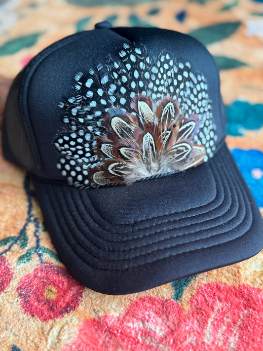 Black 5 Feather Trucker