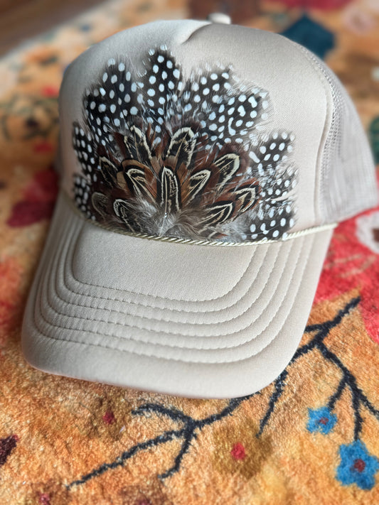 Tan 4 Feather Trucker