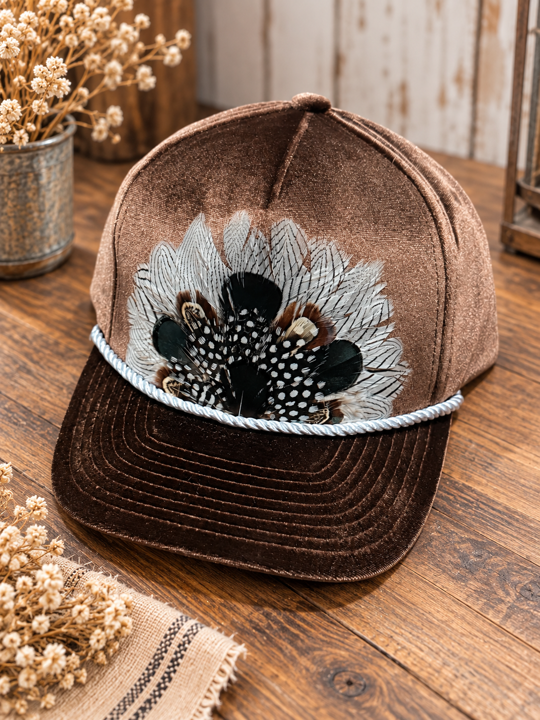 Velvy Bronze Feather Trucker