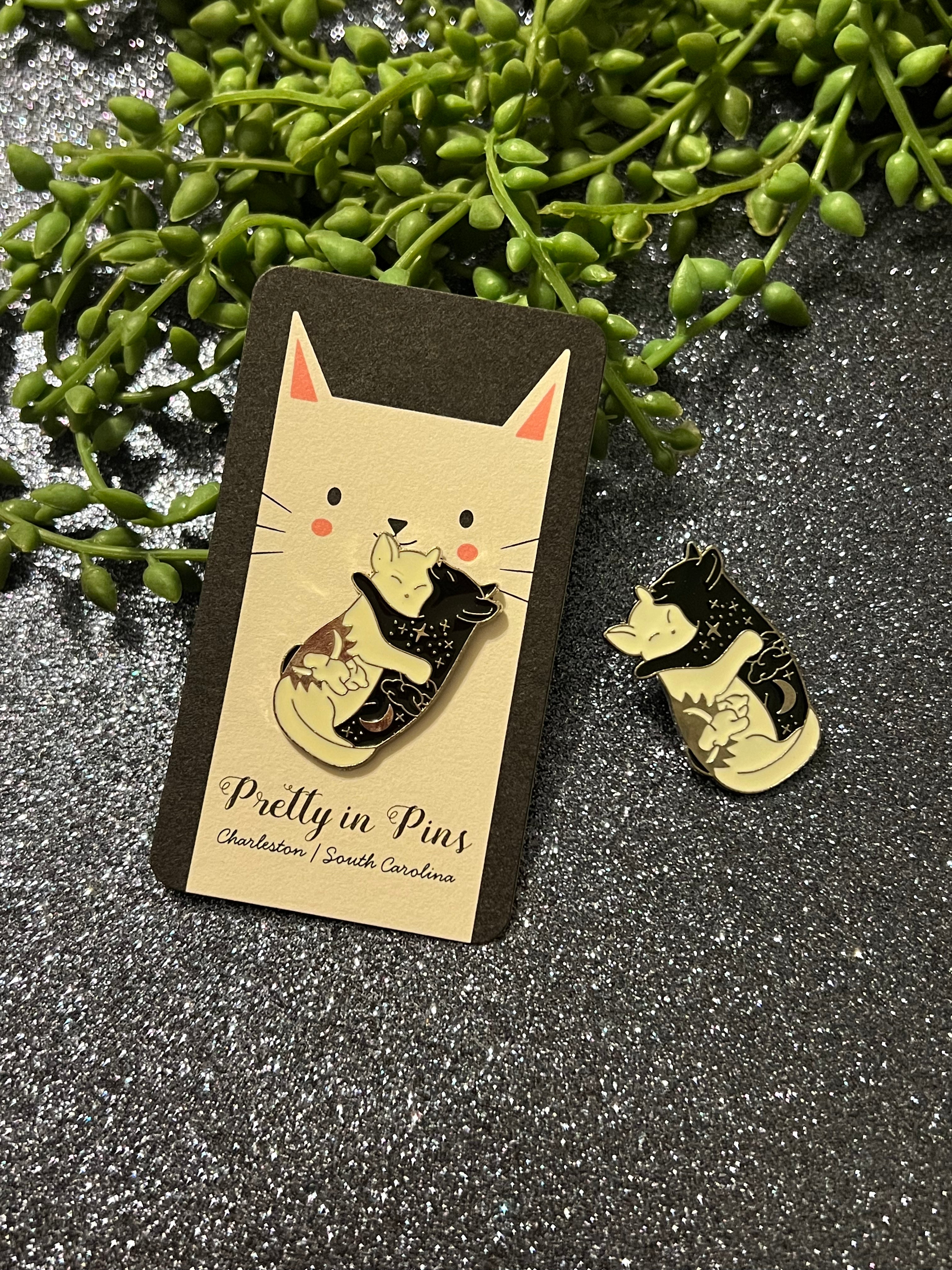 Hugging A Pin Hugging kitties Pin – Riddle Boutique